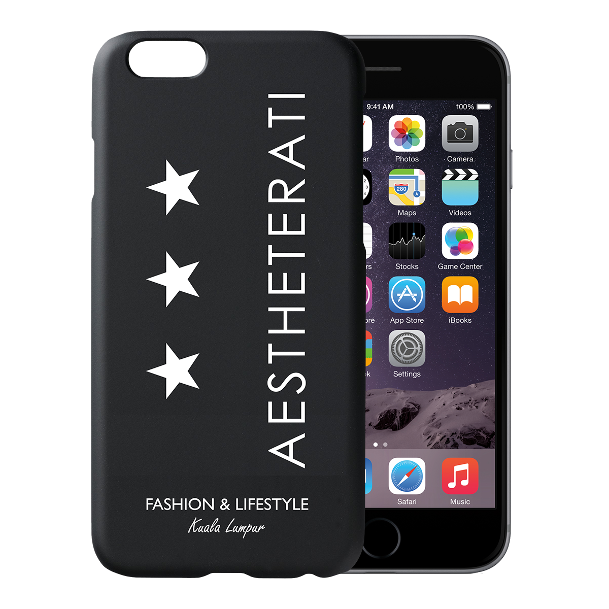 AESTHETERATI Triple Star iPhone Case Design in Black