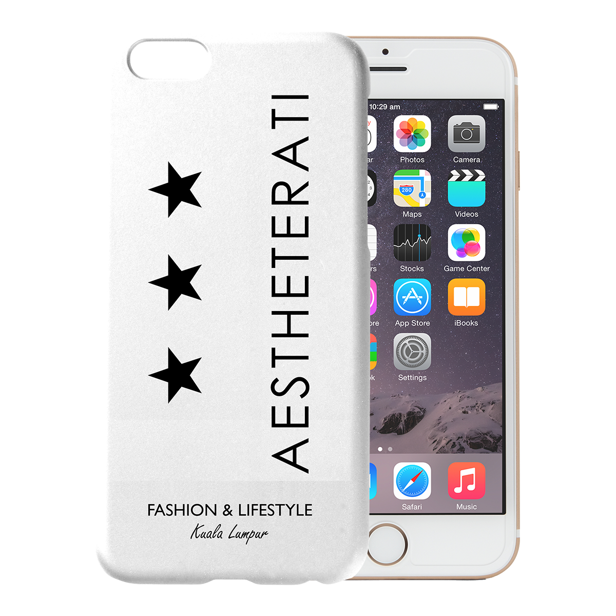 AESTHETERATI Triple Star iPhone Case Design in White
